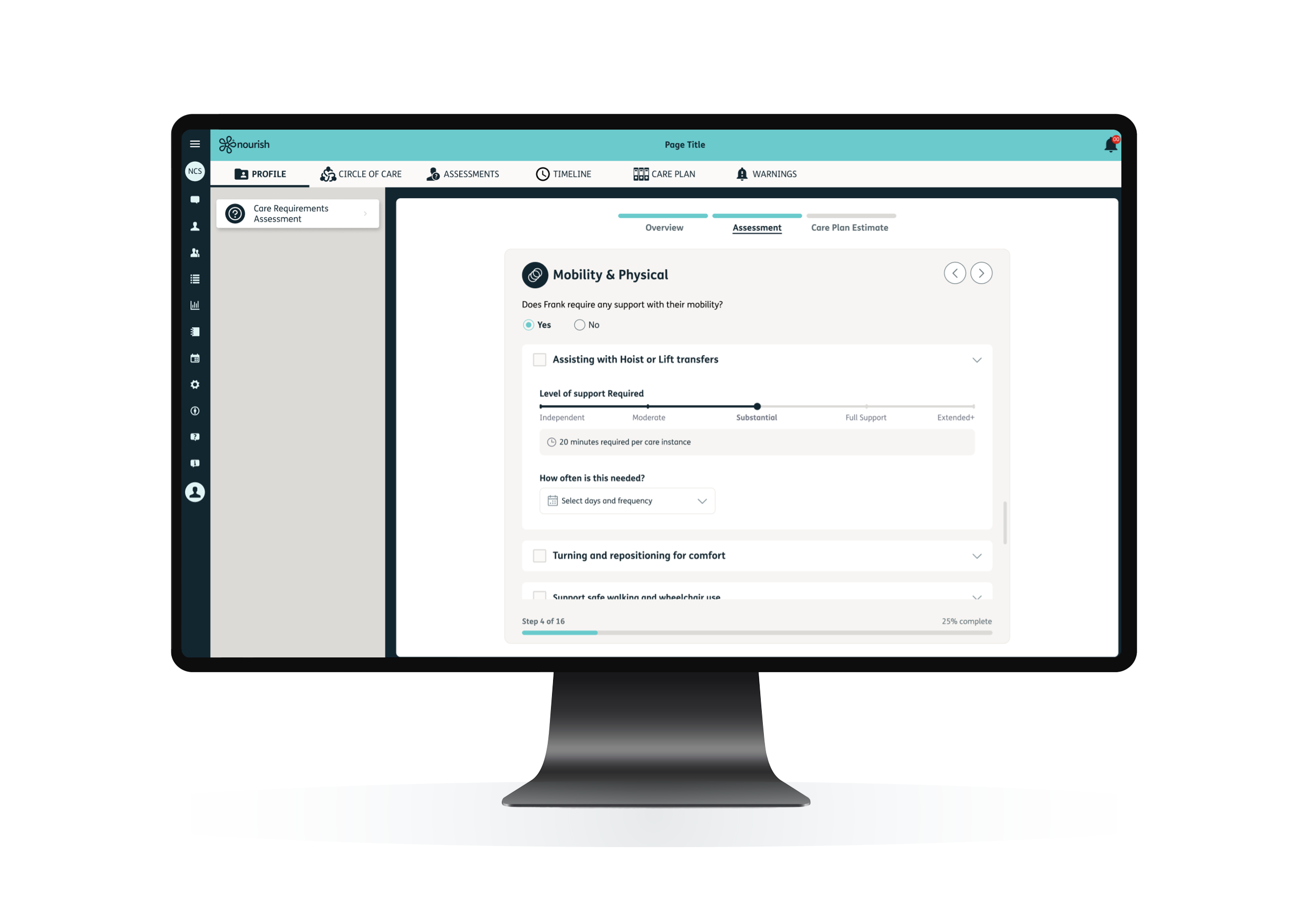 Nourish Transparency on a desktop screen