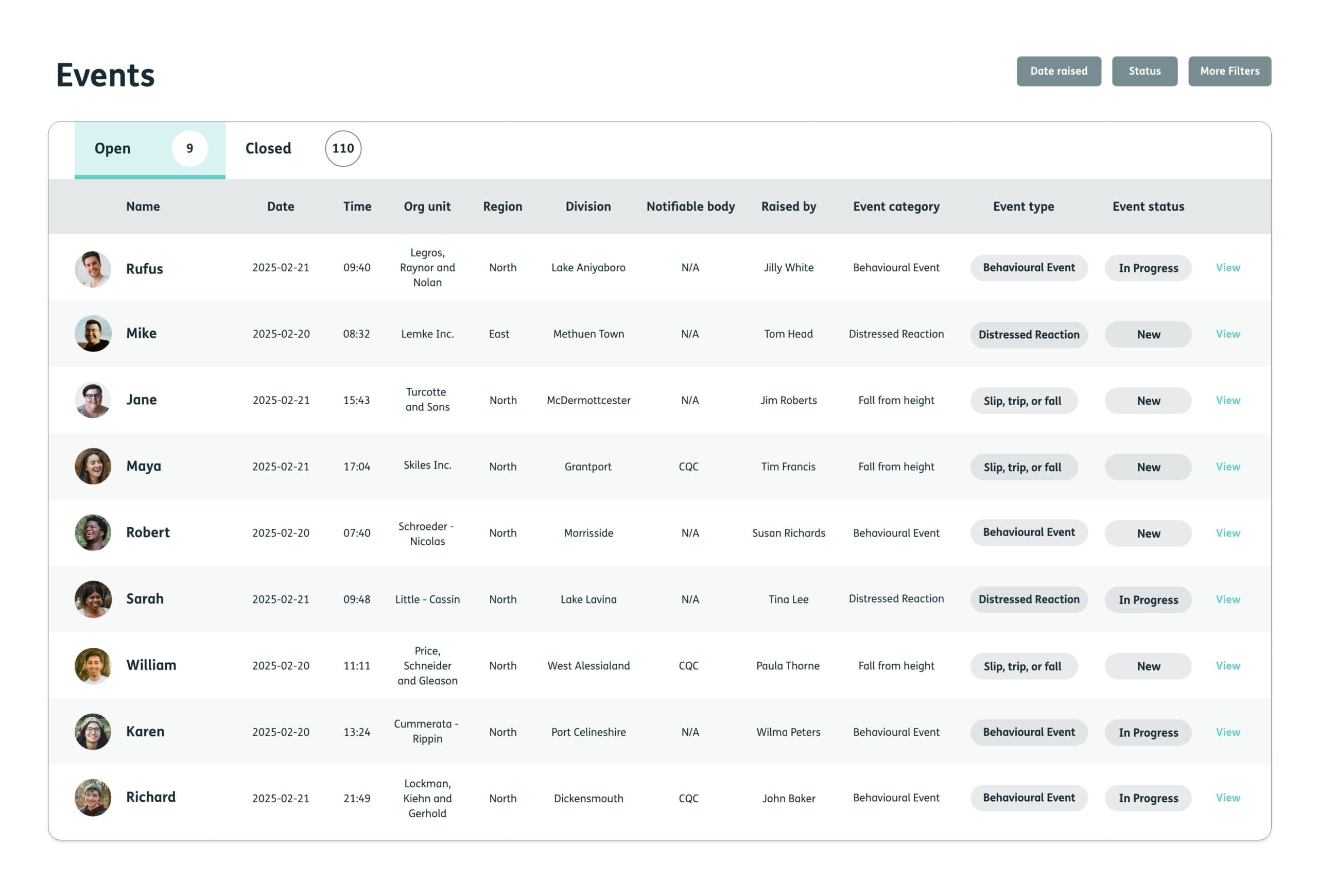 The Nourish Safety Event Tracker